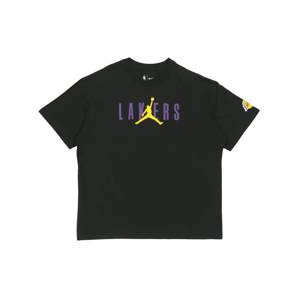 Jordan Vintage Letter Print Basketball Sports Round Neck Short Sleeve T-Shirt With Drop Shoulders Men Tops Black DA6513-010