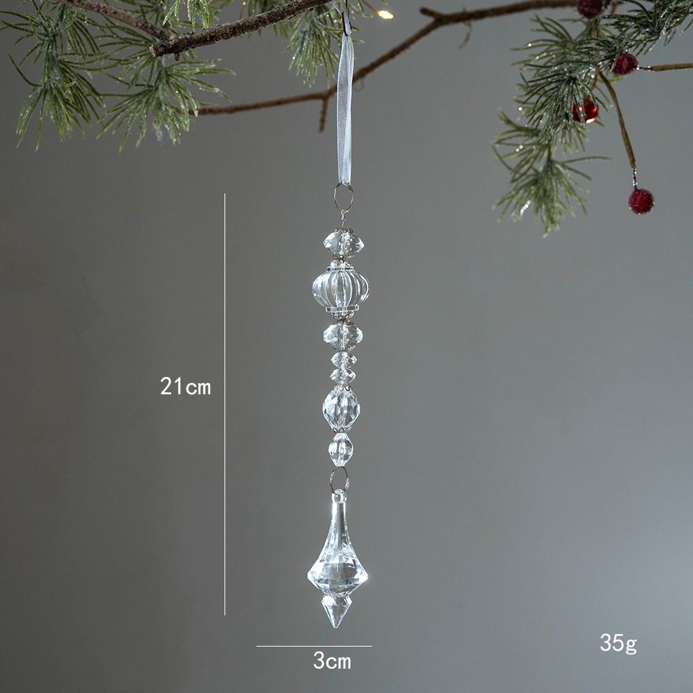 1Pcs Christmas Decoration Crystal Snowflake Hanging Xmas Tree Pendant Ornaments for Home Decor Party 2025 New Year Supplies