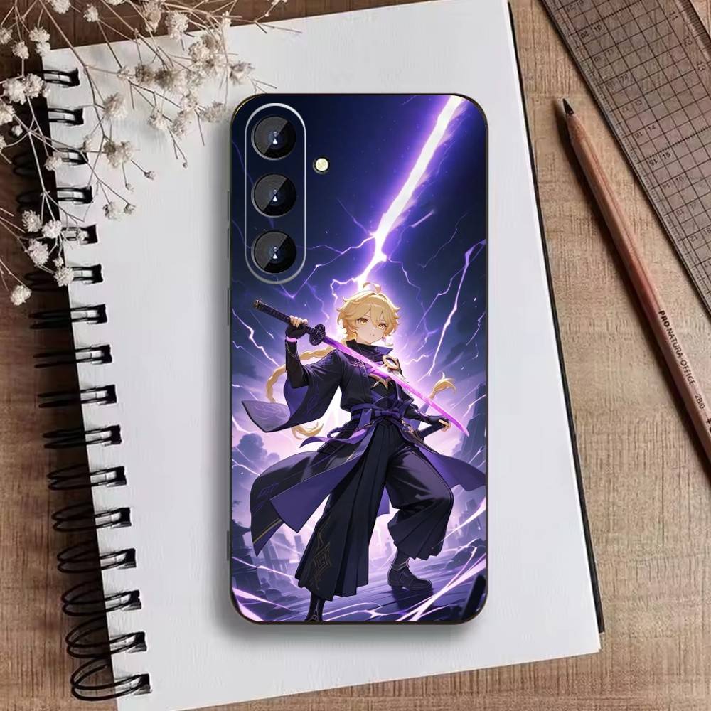 GEnshin Y-KKaedehara Kazuha Phone Case For Samsung Galaxy A73,21,22,32,71,53,52,51,80,5G Soft Black Cover