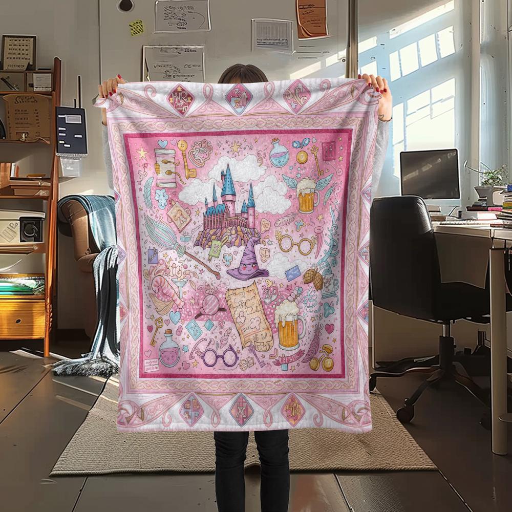 1 Stück Flanelldecke mit Cartoon-Druck, Hohe Qualität, Bequem für alle Jahreszeiten, Heimdekoration, Wärme und Komfort, Perfekt als Weihnachts- oder Geburtstagsgeschenk