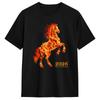 Year of The Horse Fire Horse TShirts Unisex Vintage Cotton Tees Round Neck Short Sleeve T Shirts Plus Size Clothes