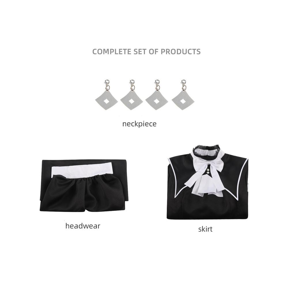 Shinonome Ena Nonnen-Cosplay-Kleid Project SEKAI Colorful Stage Gotisches Glockenärmel-Schleifen-Choker Schwarz-Weiß Geschwister-Kostüm Anime-Spiel