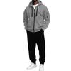Men's Athletic Tracksuit Set with Full Zip Hoodie and Black Jogger Pants