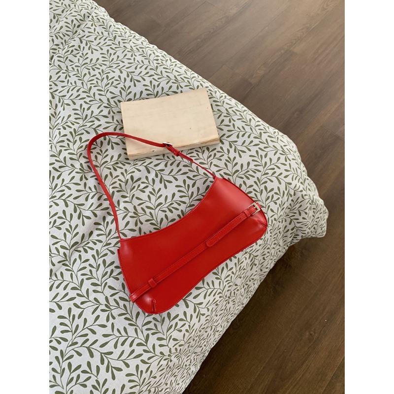 French Niche Bag New Fashionable Shoulder Bag Retro Bag Texture Underarm Bag Red Wedding Bag