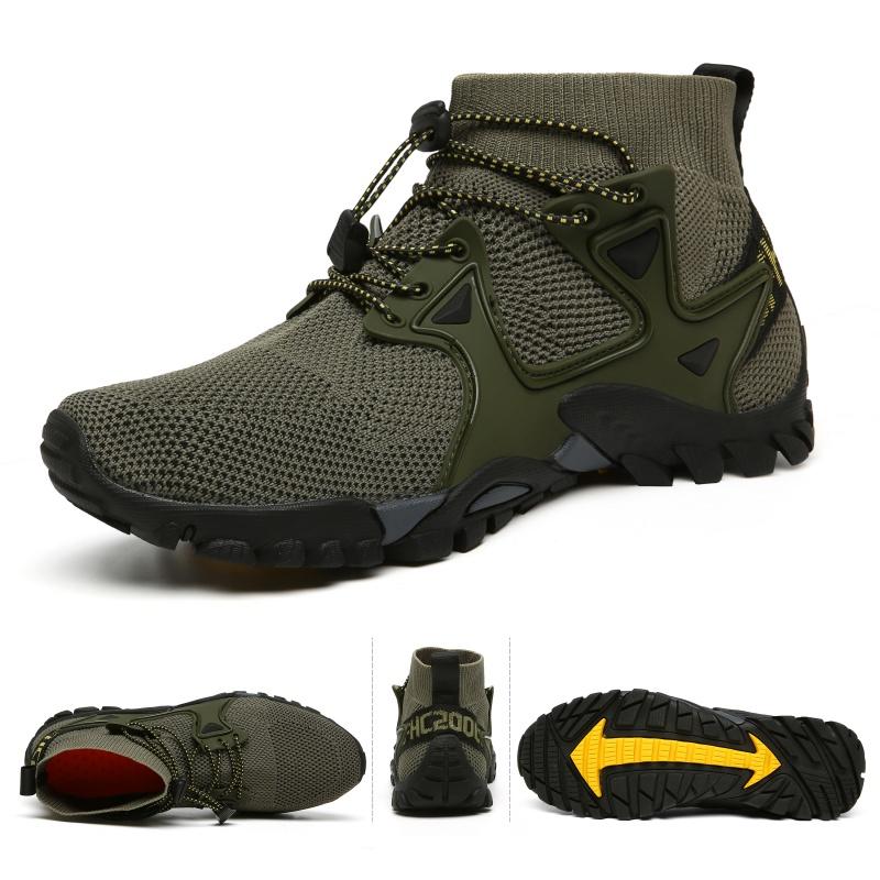 Knitted Mesh Hiking Wading Shoes Non-slip Trekking Sneakers Breathable Unisex Climbing Sports Shoes Outdoor Walking Camping