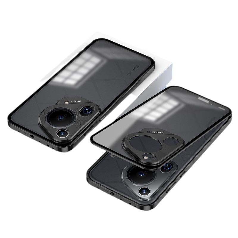 Huawei Pura70 Pro Metal Frame Frosted Snap-Button P60 Back Panel Phone Case for P80 Ultra