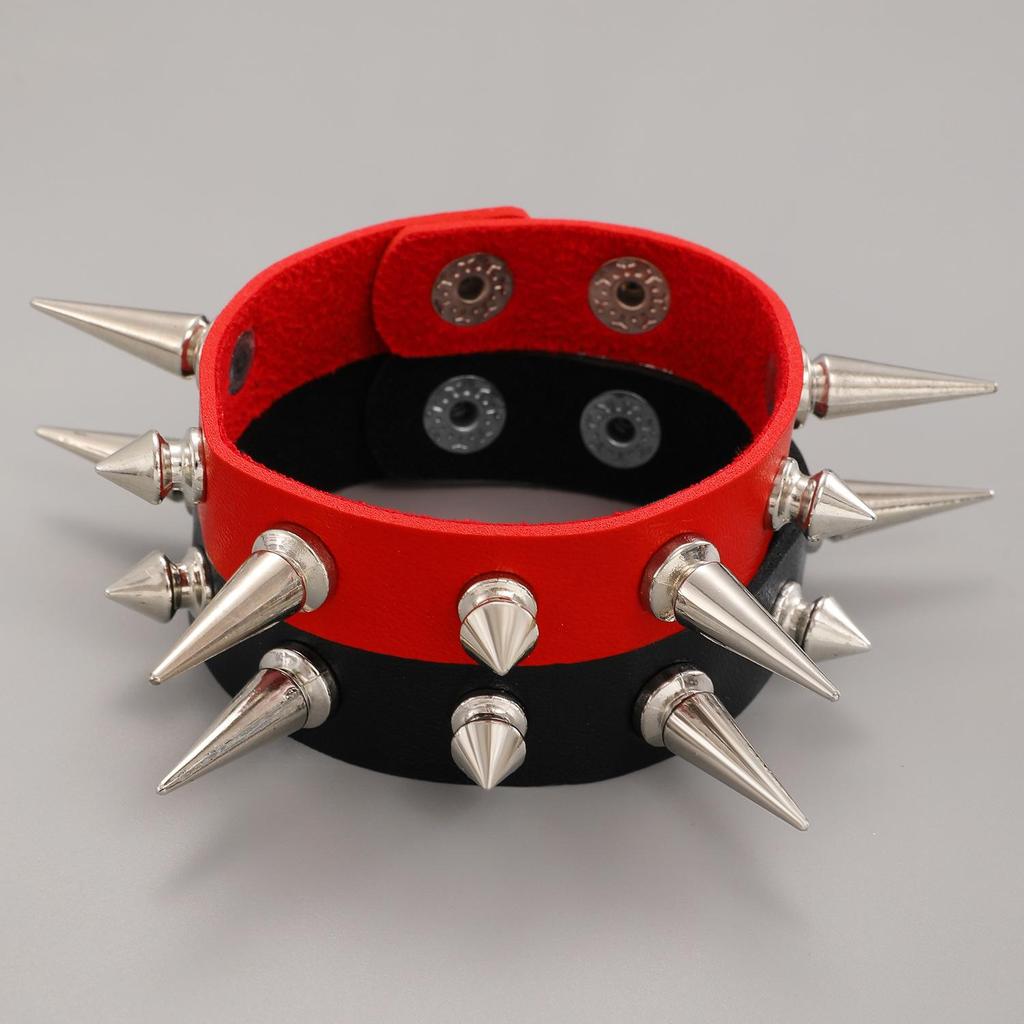 Europäisch-Amerikanisches Punk Nieten Lederarmband – Rock Gothischer Stil für Paare