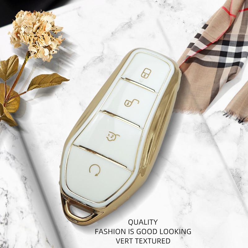 Luxurious Golden Edge Remote Key Case Full Cover For BYD DM Tang Song Dmi Max Pro QIn Pro Yuan Ev And Dolphin Car