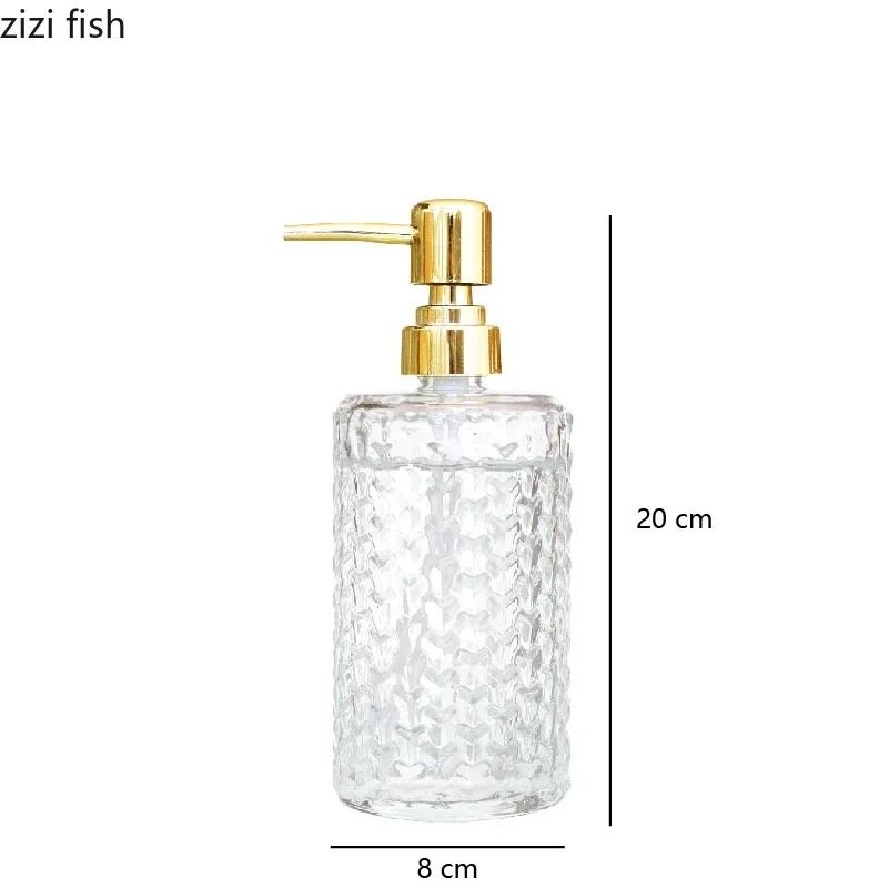 Glas Handdesinfektionsmittel Lotion Flasche Metall Keramik Tablett Braun Gelb Druckverschluss Shampoo Flasche Badezimmer Seifenspender Dekoration