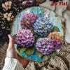 Hand Painted Metal Wall Art, Hydrangea Flower Poster, Vintage Rustic Decor for Living Room