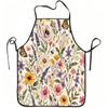 1pc Wildflower Butterfly Bee Print Apron, Durable And Easy To Clean, Adjustable Waistband, Polyester Material, for Kitchen Cooking, Gardening, Orchard