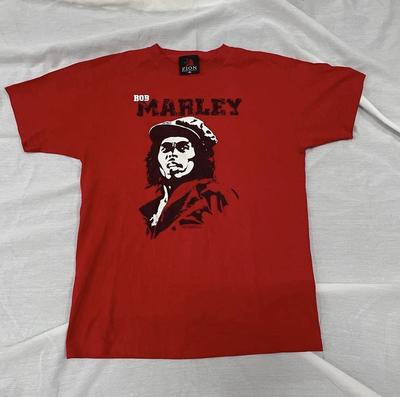 Vintage Bob Marley Band T-Shirt Rot Herren M Zoom Footwear Y2K Reggae Jamaika