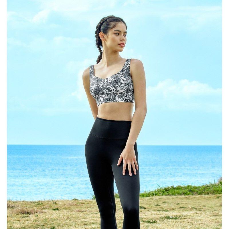 Yoga Fashion Print Pastoral Bar Sports Bra