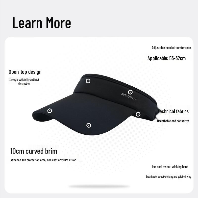 Cappello Visiera Parasole Uomo MISSION con Protezione UV