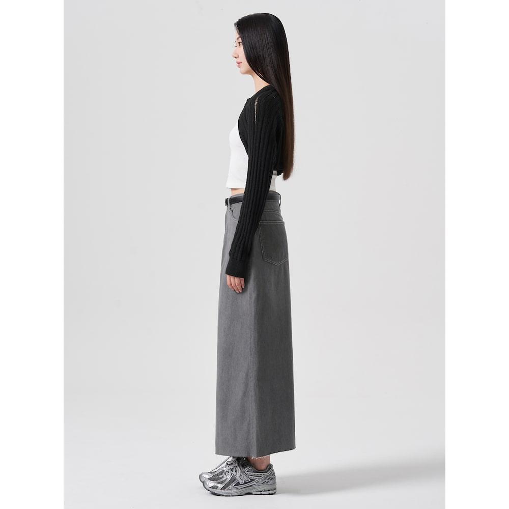 8SECONDS Lightweight Denim Long Skirt Light Gray (324727Lpf2)