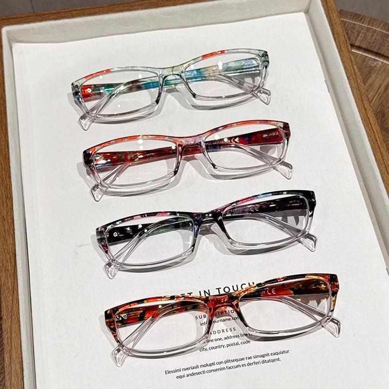 New Fashionable Anti Blue Light Reading Glasses for Women Stylish Colorful Square Frame Spring Legs Presbyopia Glasses Diopter