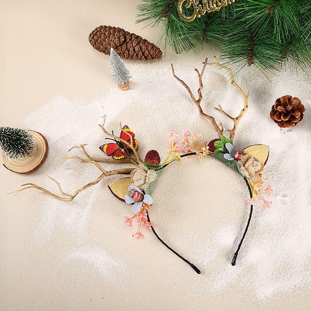 Branch Deer Horns Flower Hair Accessories Antlers Headband Korean Style Head Hoop Women Hair Band