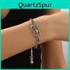 Gothic Silver Alloy Skull Bracelet With Electroplated Finish For Fashionistas
