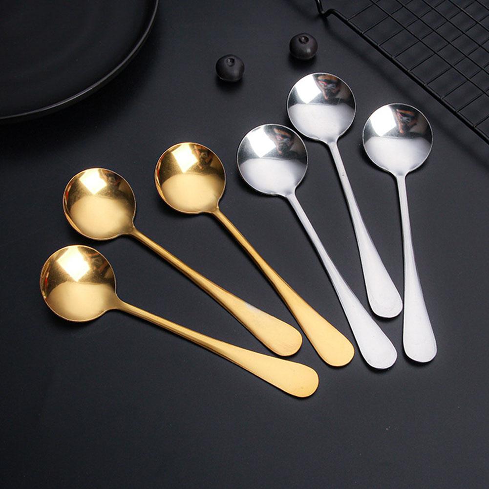 304 Stainless Steel Soup Spoon Tableware Thicken Children Kids Dinnerware Soup Fruit Food Spoon for Kitchen Accessories