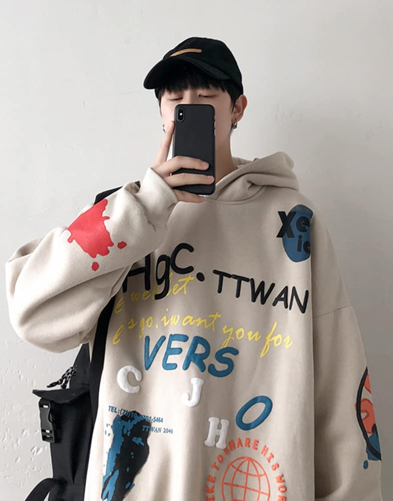 Long Back Loose Large Hip XL Men's Hoodie, Sleeves, Sweatshirt, Sweatshirt, Print, Fit, Top, Casual, Stylish, Size, Hop, Popular, Korean, Fashionable,