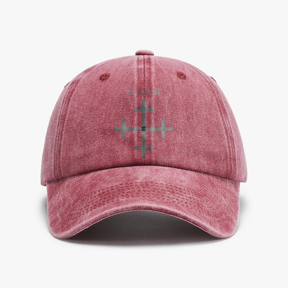 Fashion Heavy Slayer Thrash Metal Baseball Cap Knight Jerusalem Cross Christian caps Washed Distressed Denim adjustable hats