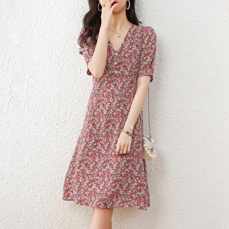 Srcr Women s Elegant Floral Midi Dress M