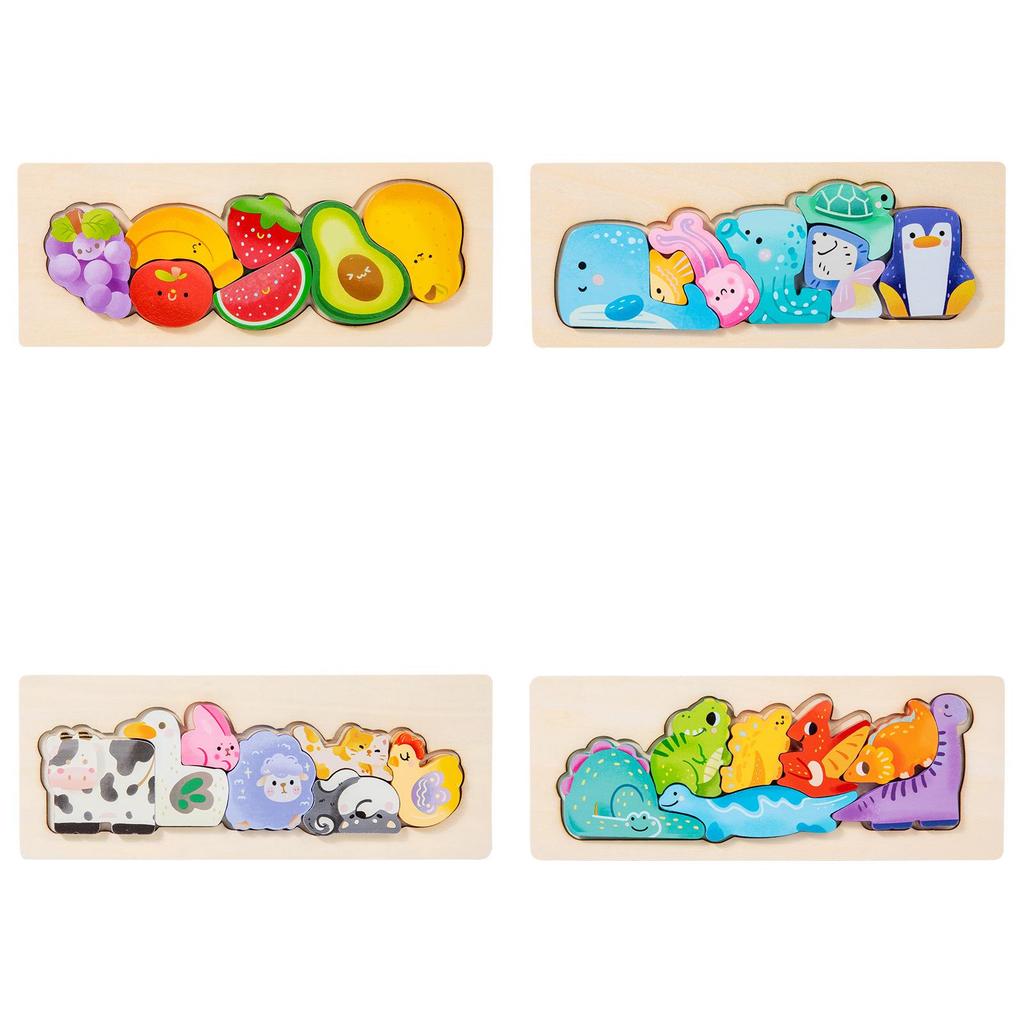 Wooden Childrens Puzzle Board With Animal Illustrations For Early Education And Cognitive Development