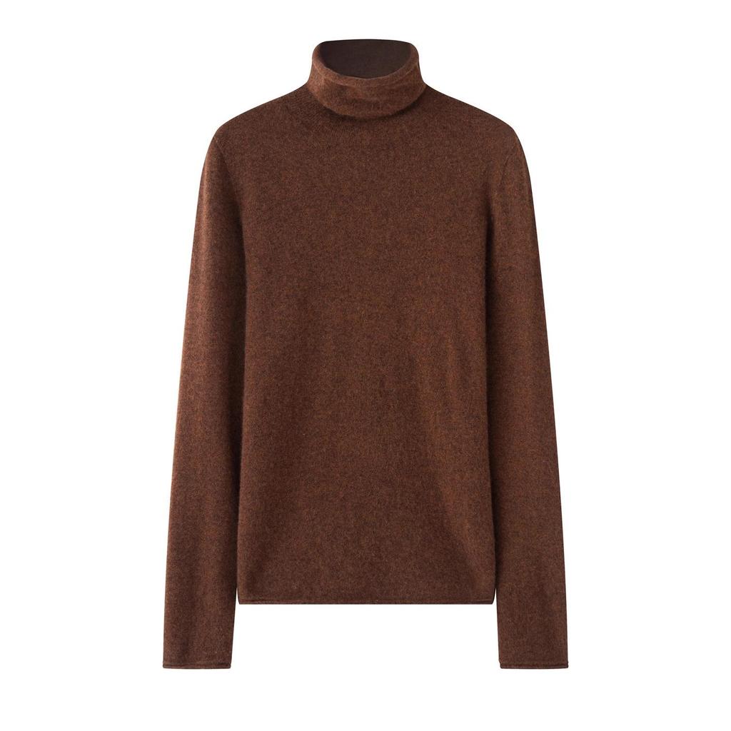 HE Basic Aesthetics Women's Cashmere Turtleneck Loose Fit Seamless Wool Sweater