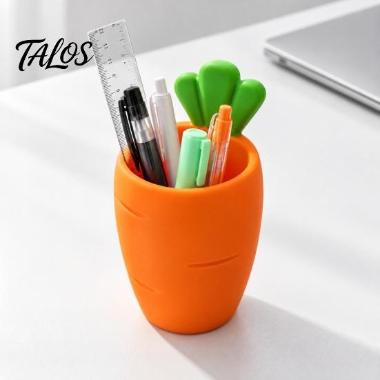 Office Supplies Desk Organizer 3D Printed Carrot Pen Holder, Cute Desktop for Pencils and Makeup Girls Brushes, Large Capacity Stationery Storage