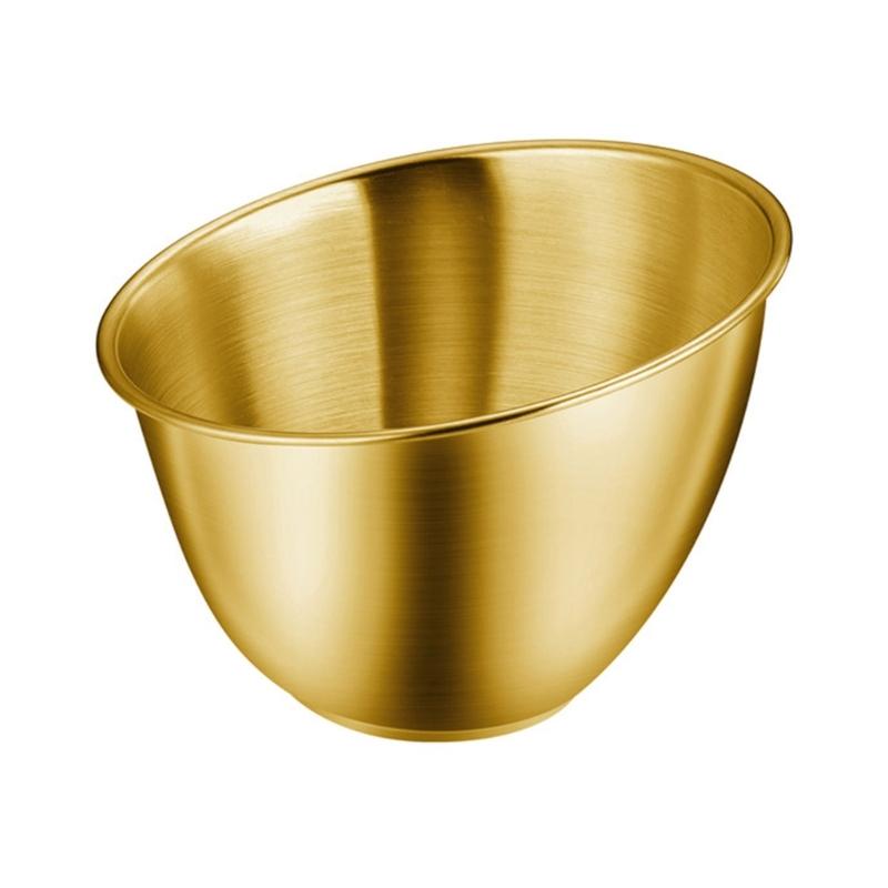 Slanted Salad Serving Bowl Korean Vegetable Holders for Restaurant Use Large Capacity Stainless Steel Tableware