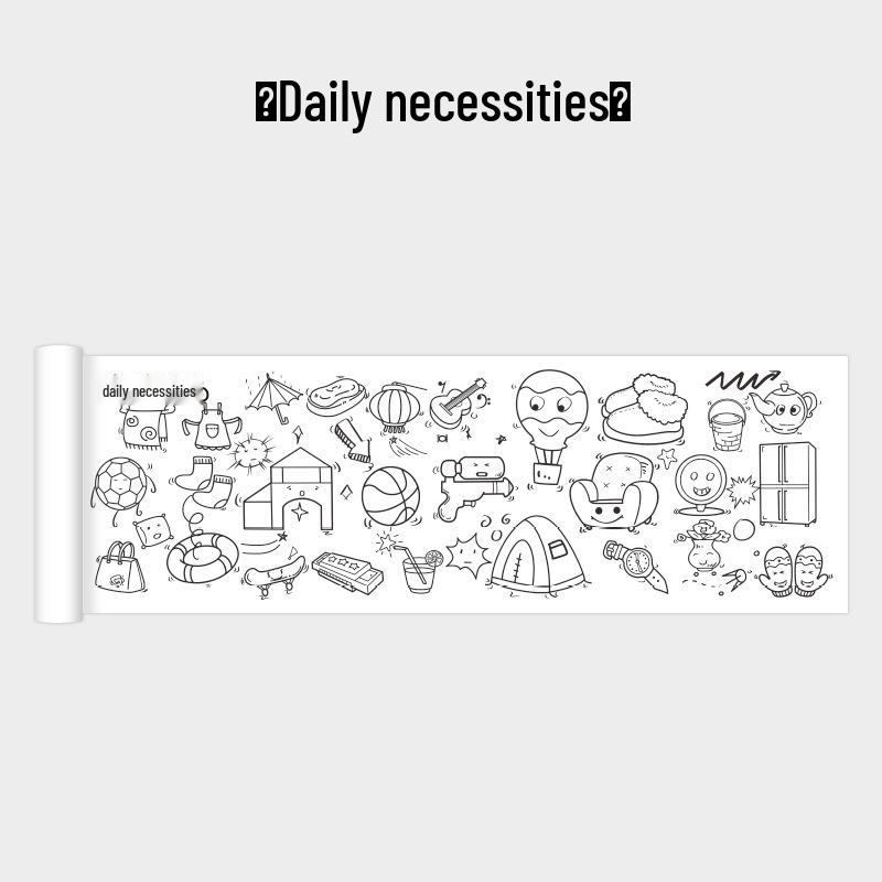 Children's Giant Coloring Scroll - Wall-Mountable Doodle and Painting Paper for Kindergarten