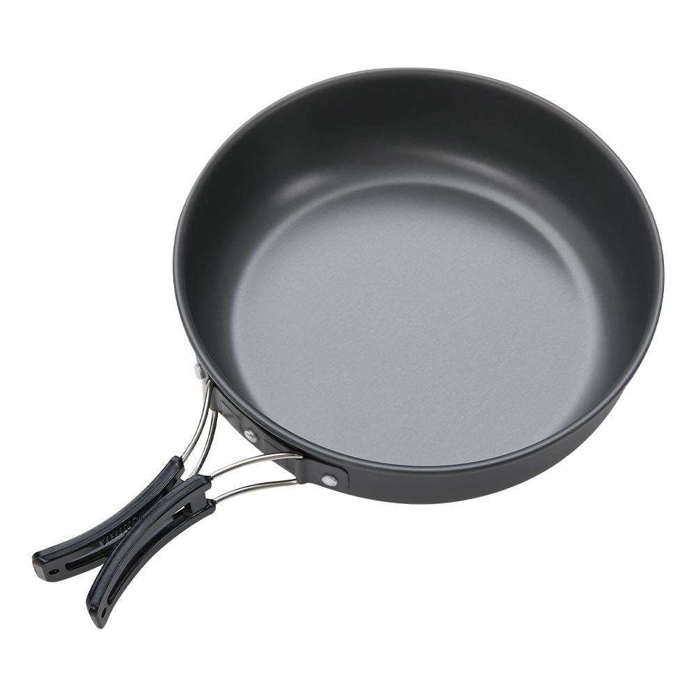 15Pcs Hard Anodized Camping Cookware Set for 4-5 People, Portable Outdoor Combo Kit with Pot, Frying Pan, 1.2L Kettle & Tableware, Black Handles