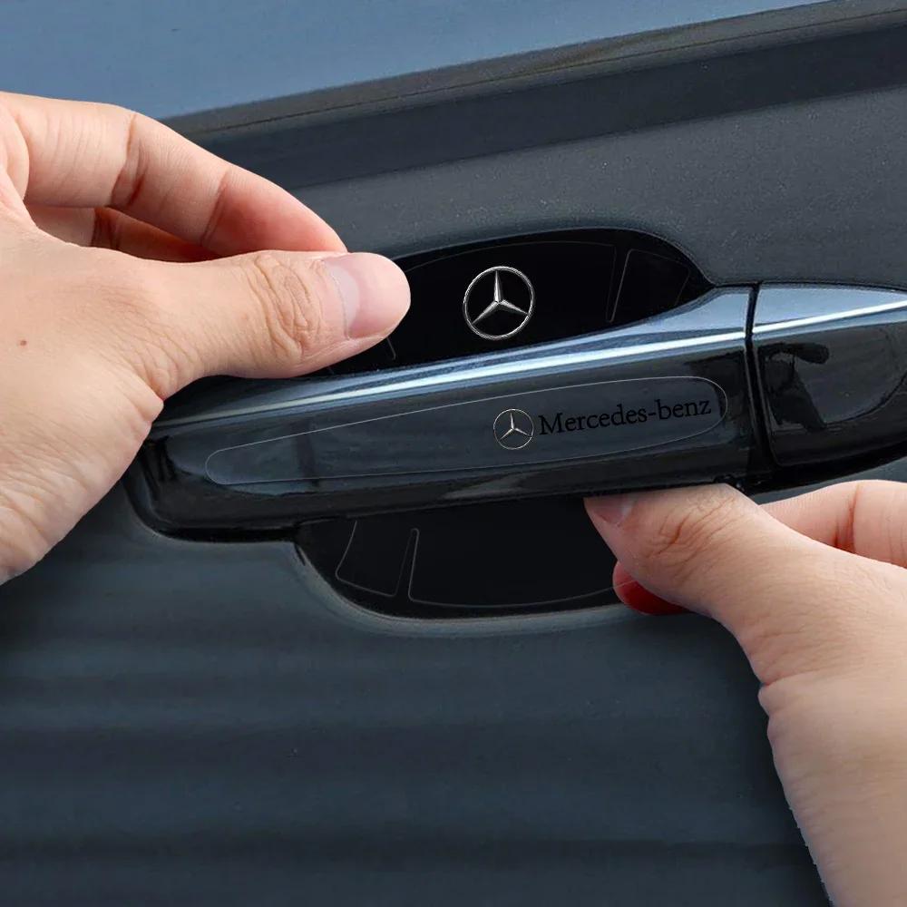 FA94/8Pcs PVC Car Door Handle Stickers Auto Anti Scratch Protective Decal For MERCEDES BENZ W203 W204 W205 W209 W210 W211 W212 W176