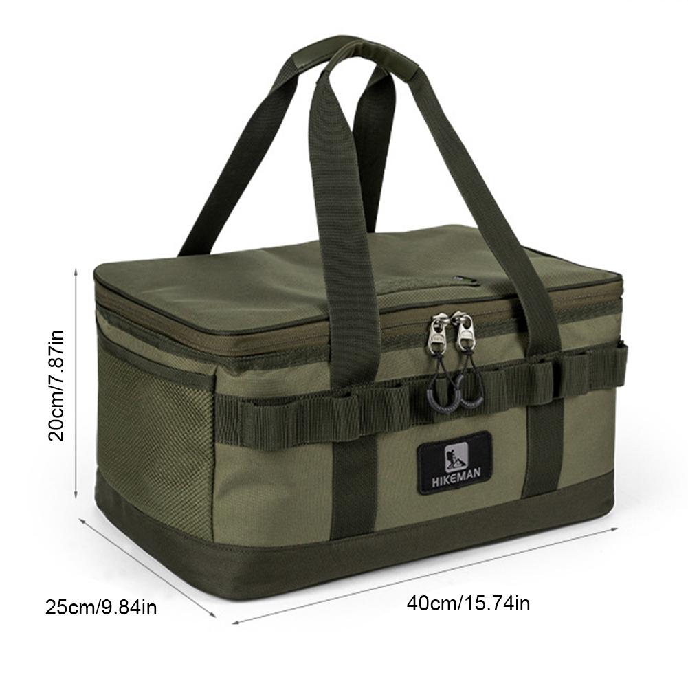 20L Camping Kitchen Organizer with Dual Zipper Cookware Utensils Kit Bag Camping Cooking Utensil Organizer for Camping Picnic