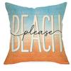 Summer Beach Aquarium Pillow Pattern Linen Material Summer Living Room Sofa Decorative Pillow Cover
