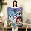 1PC Demon Slayer Patterned Flannel Blanket Suitable For All Seasons For Home Decor Warmth And Comfort Gifts Holiday Present