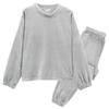 ON NISHIKI Winter Long Fluffy Top and Bottom Ultrameyer Long Loungewear Women's Sleeved, Warm, Pajamas, Set, Pullover, Pants, (Gray 1/ML/KR002)