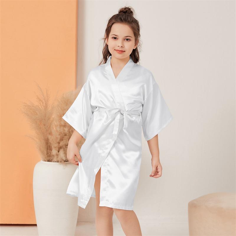 Horu Shi Summer V-neck Mid-length Girl's Casual Thin Cardigan Bathrobe