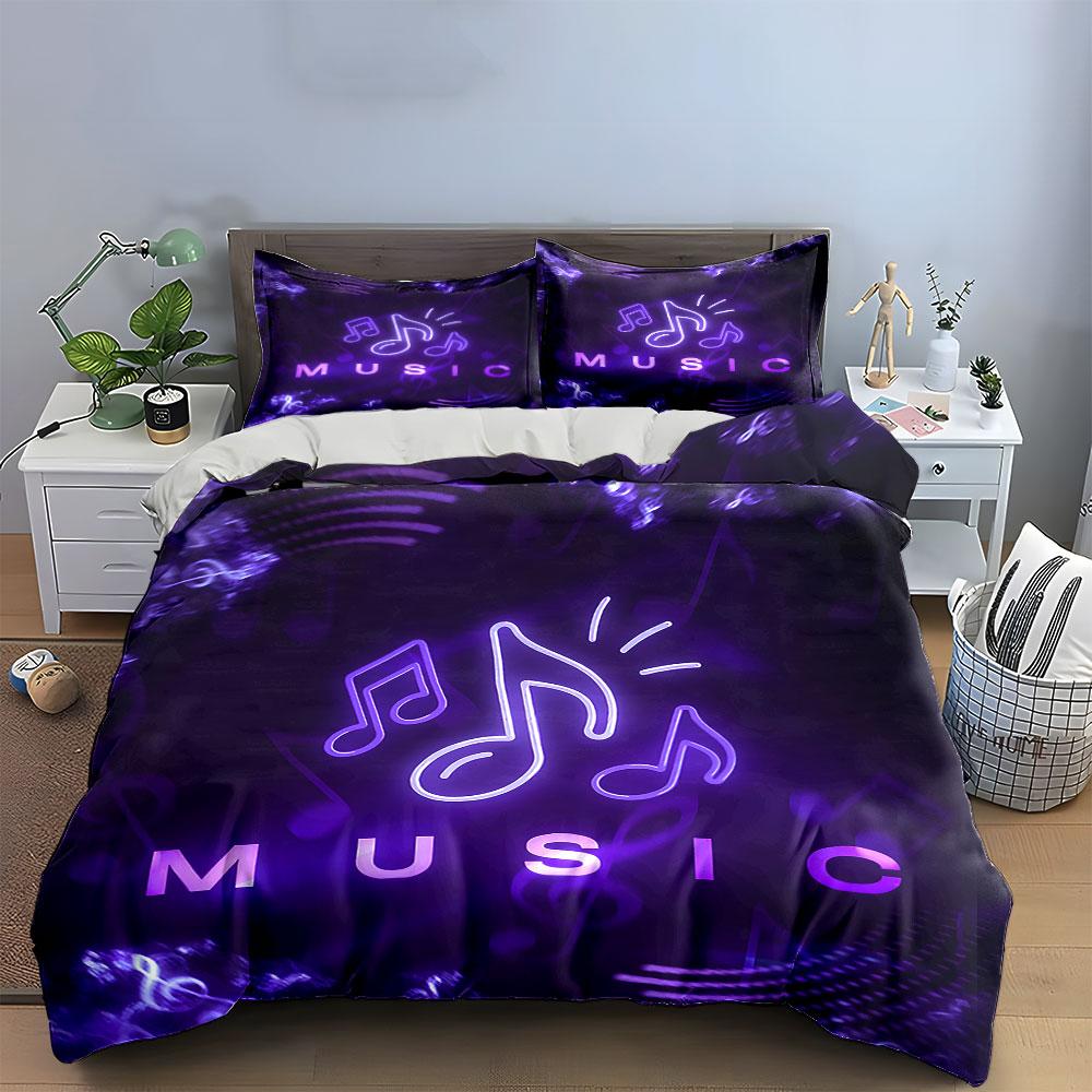 Neon Musical Symphony. Bedding Sets Duvet Covers Pillowcases(1* Duvet Cover 2* Pillowcases Without Duvet Insert)