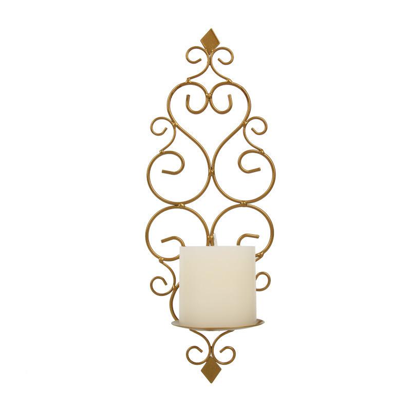 Iron Candle Sconce Holder Set of 2 Hanging Wall Mounted Pillar Candle Sconces Holder,Wall Sconces Decor for Bedroom Dining Room