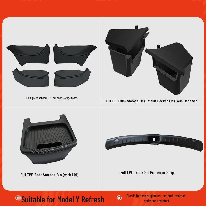 Tesla Model Y Model 3 Türschlitz-Aufbewahrungsbox mit Samtpads zum Schutz