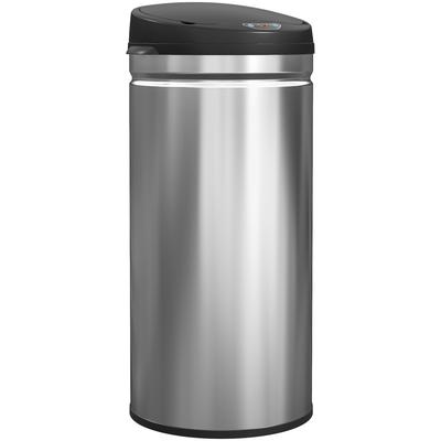 Poubelle à capteur 42 litres avec fonction Soft-Close, Poubelle en acier inoxydable sans contact pour cuisines hygiéniques