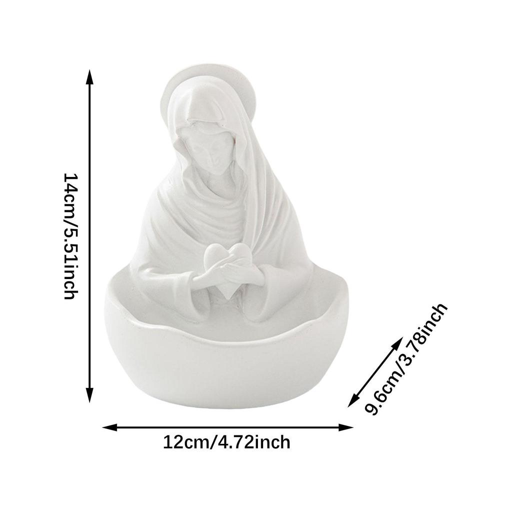 Virgin Mary Statue Key Bowl Sculpture Jewelry Tray Religious Figurine for Entry