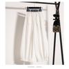 DIMANAF 2026 Plus Size Summer Women Pants Cotton Thin Elastic Waist Oversize Fashion Lady Casual Long Pants Solid Black