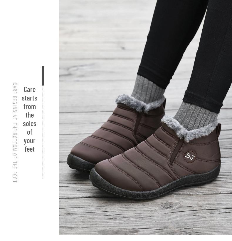 Women's Winter Plush Cotton Boots – Plus Size, Warm Snow Boots, Short Boots for Couples