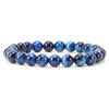 8mm Tiger Eye Crystal & Agate Beaded Bracelet - Handmade Elastic String