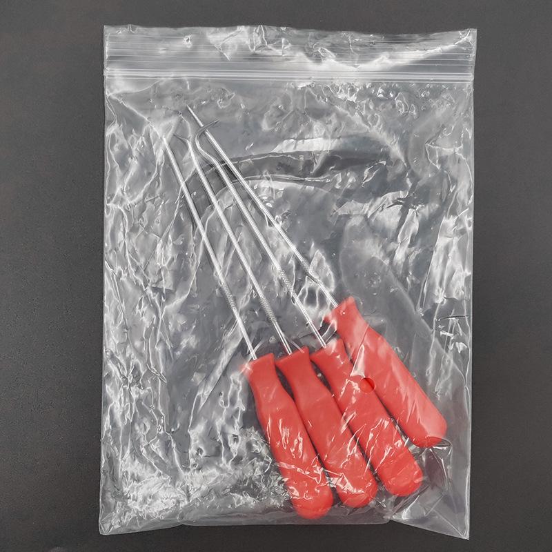 4-Piece Oil Seal Hook Set: Tire Repair & O-ring Puller Removal Tools