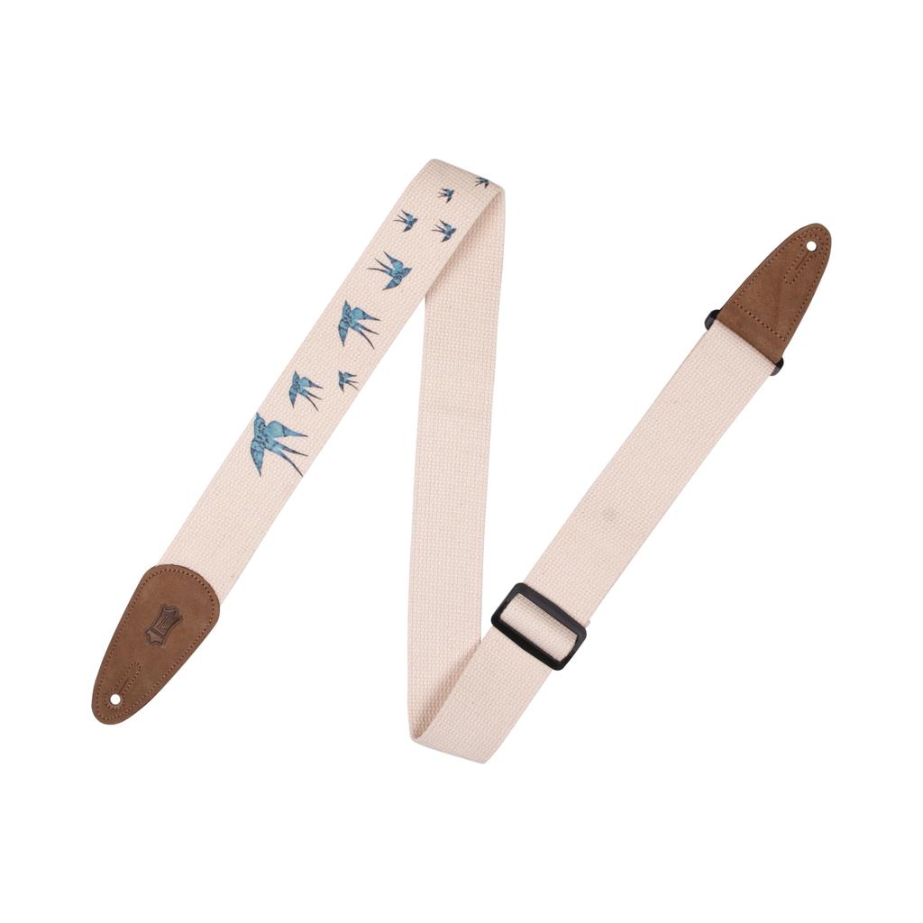 Leathers Cotton Guitar Strap with Decorative Print and Suede End Triglide Levy's 2" 65" (MC8U-006)