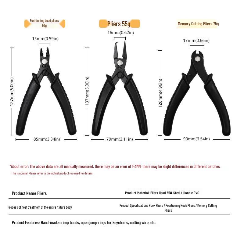Multi-purpose Jewelry Pliers with PVC Handle for DIY Hook and Wire Repair