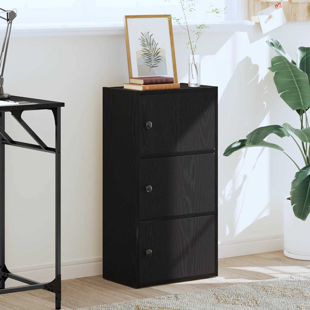 Bookshelf Black Oak Effect 40 x 24 x 77 cm Engineered Wood